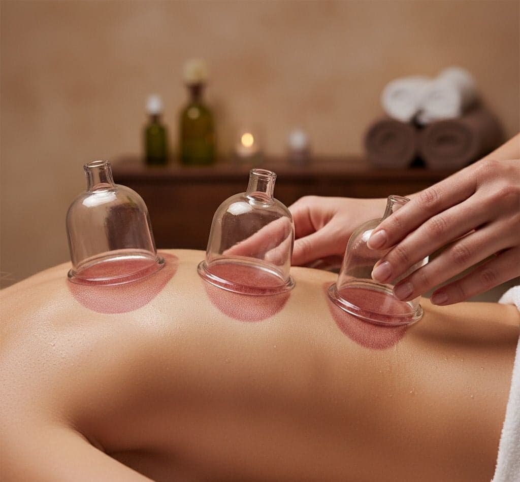 Dry Cupping — sfeerbeeld van de behandeling bij Majorille Garden